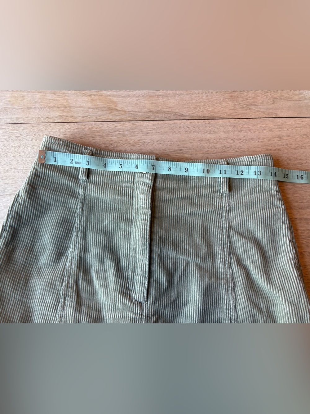 Corduroy Long Green Skirt Susan Bristol Casuals Size 10 - Picture 6 of 13